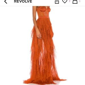 GORGEOUS for love and lemons x revolve bustier gown in RUST